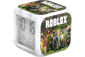 R-timer Roblox LED Light Up Wecker Light Nightlight Zubehör-Zeit, Temperatur, Alarm, Datum (Roblox-E)