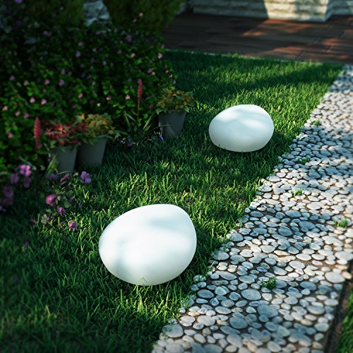 Kealive LED Solar Gartenleuchten 1W 8 Farben 2 LEDs Wasserdicht IP67 Außen Solarlampe Kieselstein Form 400*300*160mm für Garten, Hof usw. - 5