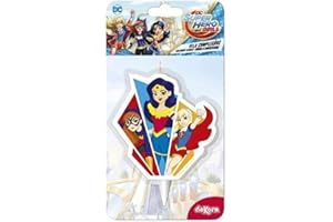 dekora - Oryginalne świeczki urodzinowe | Super Hero Girls 2D Świeczka urodzinowa na tort dla dzieci - 7,5 cm