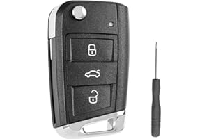 SLshiBo Guscio Chiave VW con Lama a 3 Tasti Ricambio Chiave Guscio VW Telecomando Auto con Cacciavite per VW Golf 7 Polo MK7 Skoda Octavia Tiguan A7 Seat