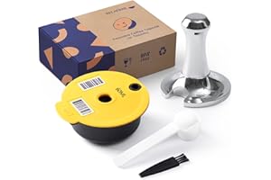 HAILASRE Pods Tassimo réutilisables 60ml PP Plastique Filtre à capsules de café rechargeables avec tamper en acier inoxydable pour machine Tassimo