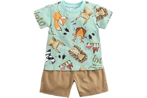 Sanlutoz Coton Bébé Garçon Ensembles de vêtements Été Dessin animé Nouveau née T-Shirt + Short