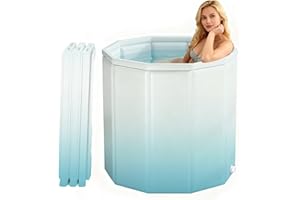 AYES Faltbare Badewanne für Erwachsene, Tragbare Eisbadewanne für Kaltwassertherapie Training, Outdoor Tauchwanne, Freistehende Badewannen für Dusche Spa Sauna (Gradient, 80cm*80cm*65cm)