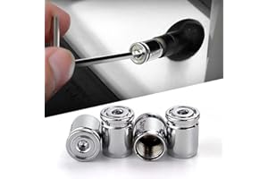 HIBEYO Juego de 4 Tapones antirrobo para válvulas de neumáticos, con Junta para la mayoría de los Coches, Color Plateado