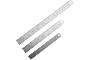 Annlpoy linijka metalowa długość 15 20 30 cm, skala metryczna/imperialna, stal nierdzewna, uniwersalna do wypoczynku, szkoły i pracy, do tornistra i torby, wytrzymała i trwała (metal)