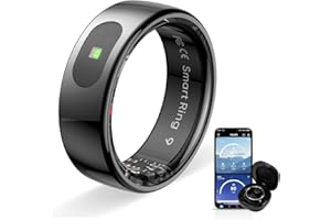HPLSZCN Smart Ring versione aggiornata Health Ring Pro, con telecomando Bluetooth e rilevamento del movimento, fitness tracker impermeabile 10ATM per l'uso quotidiano di uomini e donne (AI Nero, 9)