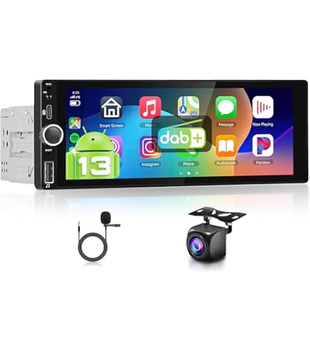Hodozzy 1 Din Car Radio mit Carplay & Android Auto, 6,86 Zoll HD