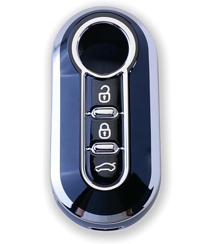 Cover Guscio Chiave + Tastini In Gomma Per Telecomando Fiat 500, Panda, Bravo, Punto Evo, Lancia Ypsilon, Musa - Colore Grigio Con Video Montaggio - 2