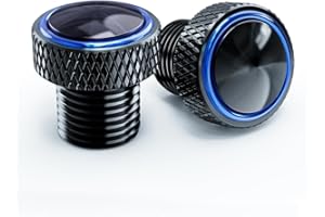 ZEXDDI 2pcs Clockwise Thread Screws M10*1.25 Motorcycle CNC Mirror Hole Plugs Bolts Fit For CB650R CB 500X 500F CLX700 svartpilen 701 GSXS 750 1000 (Blue)