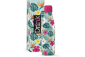 I-Drink - Botella térmica de acero, capacidad 350/500/750/1000 ml (350 ml, Tropical)