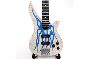 MUSIC LEGENDS COLLECTION ROBERTO TRUJILLO - Replica IBANEZ BASS BLUE FLAMES - chitarra in miniatura exclusive