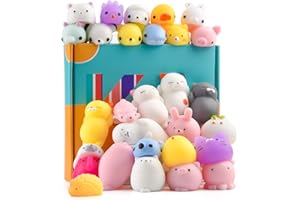KUUQA 30 Stück Spielzeug Tiere Squishies Squeeze Easter Egg Füller, Kaninchen niedlich Mini Panda Katze Weich Stress Relief Squeeze Spielzeug für Kinder Geburtstag Party Favors Goodie Bag Stuffers
