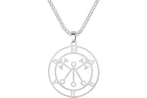 VASSAGO Marbas Necklace Satan Statement Necklace Demon Seal Barbas Necklace Stainless Steel Marbas Devil Symbol Solomon Key Jewellery