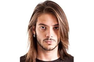 WFS Capelli veri finta Scialle parrucca Moda d'oro maschile capelli soffici lunghi ad alta temperatura Moda Uomo Parrucche dall'aspetto naturale sintetico parrucca capelli Uomo Seta completa Copricapo Wig