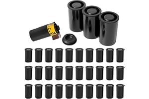 MagiSel 30 Stück Filmdosen, Filmdosen mit deckel, Filmdosen Plastikkaniste, Schwarzer Kleine Plastikkaniste für filmrolle Lagerung, Wasserdichte Filmkassette, 33mm * 54mm