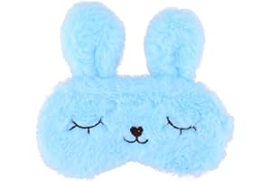 Ulife Mall Masques de Sommeil Mignon Lapin Animaux Drôle Masque de Nuit en Peluche pour Dormir Voyage avec Bande Élastique Masque pour les Yeux Couverture pour Enfant Femme Filles