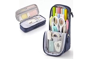 iSuperb Zestaw Szkolny: Torba na Pióro, Etui na Telefon, Stojak Kieszonkowy, Etui na Ołówek dla Dziewcząt i Chłopców - Niebieski