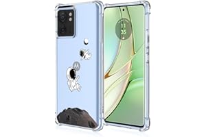 EASSGU TPU Silicone Custodia per Motorola Moto Edge 40 (6.55" Inches), Cover Protettiva in Silicone TPU Motivo Dipinto Trasparente - Astronauta 2