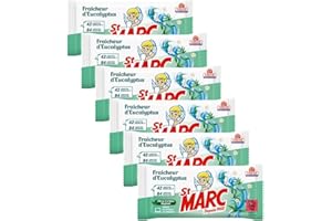St Marc Lot de 6 sachets de 42 Lingettes Biodégradables Nettoyantes et Désinfectantes aux Huiles Essentielles d'Eucalyptus
