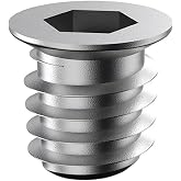 Glaswen 50 ADET Metal D&uuml;z Dişli D&uuml;bel Ahşap D&uuml;beli M8 10x15 Diş &Ccedil;inko Mobilya Bağlantı &Uuml;nite Birleştirme