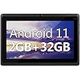 haipky 7 Inch Android 11.0 Tablet PC, 2GB RAM+32GB ROM, Quad Core, Dual Cameras, 1024x600 HD Screen, WiFi, Bluetooth, GMS, Gift for Adult & Kids (Black)