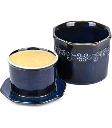 Bunzlauer Beurrier Original Avec Refroidissement à Eau Pour 175 G, Hauteur = 10,7 Cm, Diamètre = 11,0 Cm, V = 0,2 L, Décor DU126