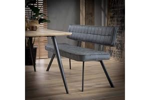 Beauty.Scouts Sitzbank Essbank Letala schwarz Lederoptik Stahlgestell robust 150x54x83cm (B/T/H) Esszimmerbank Sitzkomfort gepolstert mit Rückenlehne bequem