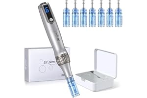 ‎BESTAUTY Dr. pen Ultima M8S Microneedling Pen 0-2,5 mm Einstellbar, Authentisch Kabellos Dermapen Microneedling Gerät, Type-C, mit 7 Typen Cartridges(12/24/36/42Pins,Nano-R,Nano-S) Geschenke Frauen Freundin