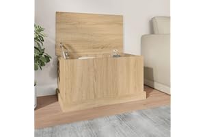 IKAYAA Baule da Esterno in Legno - Cassapanca per Giardino - Contenitore per Mobili e Cuscini - Rovere Sonoma - 70x40x38 cm
