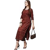 ABITO KURTI ETNICO Designer pronto all'uso da donna bellissimo corto di