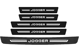 KBUYS Adhesivo for umbral de umbral de puerta de coche, protectores de parachoques de maletero de cuero de fibra de carbono, calcomanías compatibles con Dacia Jogger 2021 2020 2019 2018, accesorios ( Color