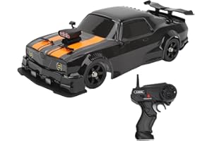 BuyWeek Zdalnie sterowany samochód, RC Drift Auto skala 1:16, 2,4 GHz, napęd na wszystkie koła, zdalnie sterowany, szybkie samochody z oświetleniem LED, dla dorosłych i dzieci, kolor czarny