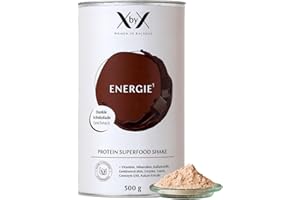 ‎XBYX XbyX Energie Dunkle Schokolade 500 g | 16 Portionen | Veganes Superfood Proteinpulver für Shake oder Smoothie | Eiweißpulver mit essentiellen Aminosäuren & wertvollen Vitaminen | Aus Deutschland