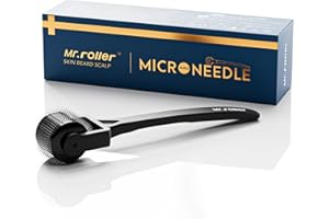Mr.roller Bartroller 1mm, Derma Roller Haare, Bartroller Bartwuchs, Microneedling Roller, Derma Roller mit 540 Mikro Titan Nadeln für Gesicht, Kopfhaut, Haarverlust