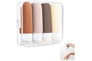 Rairsky 4 Pezzi Boccette da Viaggio 60 ml, Contenitori Liquidi Aereo, Flaconi da Viaggio in Silicone, Contenitori Viaggio Liquidi, Set Viaggio Liquidi, Bottiglie da Viaggio, Minisize Travel Prodotti