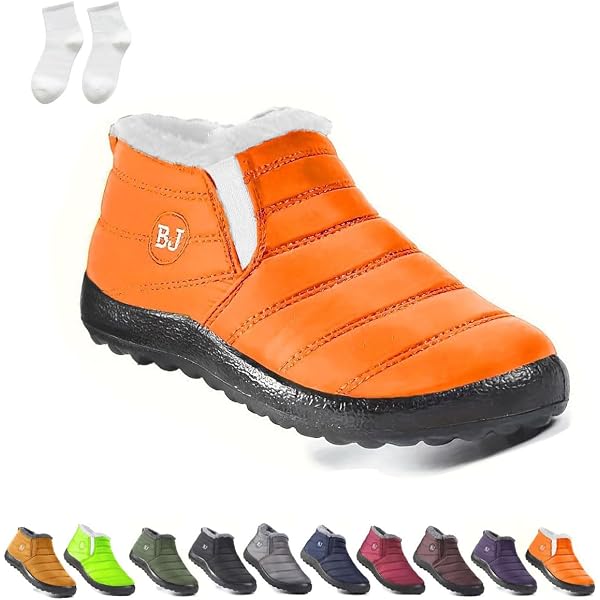 Boojoy - Stivali invernali, antiscivolo, per donne e uomini, per camminare, per attività all'aria aperta, foderati in pelliccia, caldi, Blu scuro, 36.5 EU