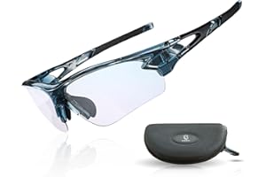 LEGERY Fahrradbrille Sportbrille Selbsttönend Photochromatisch Sonnebrille Fahrrad Brille für Damen und Herren UV400 Schutz TR90 Rahmen für Sport Radfahren Angeln
