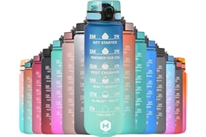 HOMEEX 1 Litre Water Bottle Motivational Fitness Sport Water Bottles with Straw & Time Maker, BPA-free Plastic Drink Bottle 1l Design for,Gym (Blue and Deep)