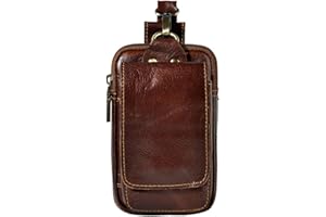 XIEBEN Męska skórzana nerka na biodra, torebka, etui na telefon komórkowy, torba na talię, coffee