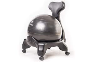 YOCKTEC Kikka Active Chair Chaise ergonomique avec boule gonflable (noir, Standard)