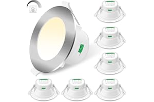 ALUSSO Faretti LED da Incasso per Cartongesso Dimmerabili 12W 230V IP44 Luci da Incasso, 3000K Caldo 4000K Neutro 5700K Freddo regolabile Lampada da Incasso per Bagno Cucina, Nichel Spazzolato, Set da 6