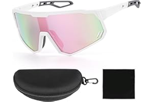 Comius Sharp Lunette Running Femme, Lunette de Vitesse, Lunettes de Cyclisme UV400 Enveloppantes, Légères, Coupe vent, pour VTT, Vélo Route, Sports de Plein Air, Monture Blanche, Verres Verts