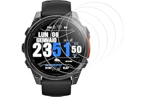 IQShield Panzer Schutz Glas Kompatibel mit Garmin Fenix 8 47mm, HD Panzer Schutzfolie, Runde Kante Displayschutz, Touch Sensitive, Blasenfest Schutzglas, Anti-Kratzer Panzerfolie, 4 Stück