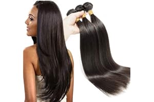 Elailite Extensiones Cabello Natural Cortina Pelo Humano Indio 100% Remy Human Hair Bundles sin Clip 1 Pieza 100g (Liso 55cm)