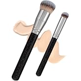 LAC FOR YOU Set of 2 Oblique Foundation Makeup Brush &amp; Concealer Brush Dark | Precision Foundation and Concealer Brush, Ergon