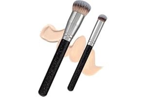 ‎LAC FOR YOU LAC FOR YOU 2er-Set Foundation und Concealer Pinsel - Foundation Pinsel schräg und Concealer Präzisionspinsel – Dichte synthetische Borsten, ergonomischer Zylindergriff