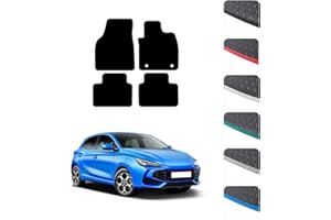 GCM - Car Floor Mats for MG Motors UK MG3 Hybrid 2024 to Present Full Coverage Floor Protection - Anti Slip & Fit Rubber Car Mats with Clips Easy to Clean Heavy Duty All-Weather- Black Edging, Rubber