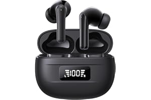 YELKUTT Cuffie Bluetooth, Auricolari Bluetooth 5.3 Cuffie Wireless In Ear con 6 ENC Mic Stereo, Cuffie Senza Fili Cancellazione Rumore Cuffiette Bluetooth IPX8 Impermeabili Earbud 50H LED Display