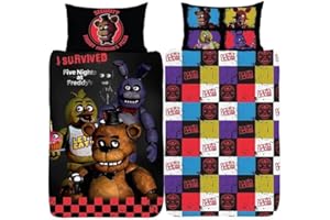 FNAF Copripiumino singolo Five Nightts at Freddy Fazbear's Pizza Design | Licenza Ufficiale Reversibile su entrambi i lati