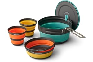 Sea to Summit Kit de cuisine pliable ultraléger pour 2 personnes (1 casserole, 2 bols, 2 tasses) en Silicone de qualité alimentaire, aluminium anodisé dur